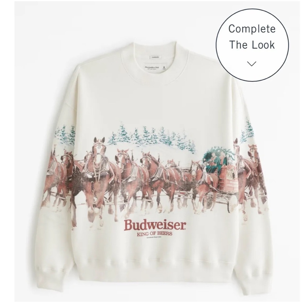 NWT Abercrombie & Fitch Budweiser Sweatshirt XL